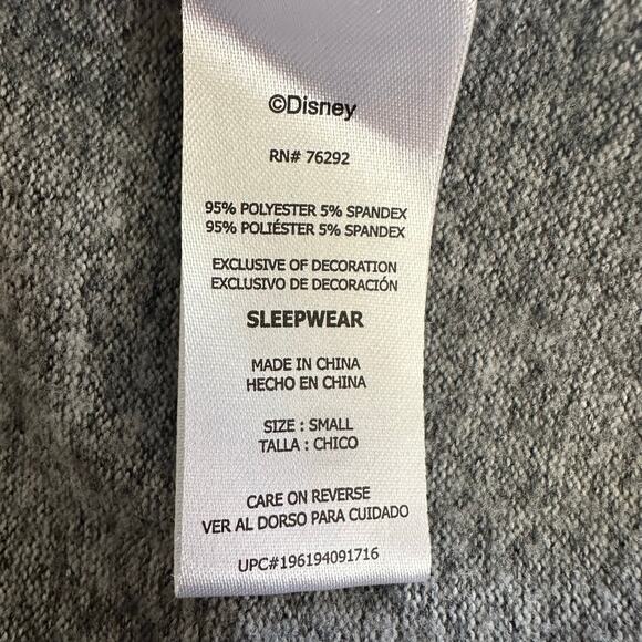 Disney Mickey Mouse Women Gray Knit Long Sleeve Crewneck Sleepwear Top Size S - Picture 5 of 8
